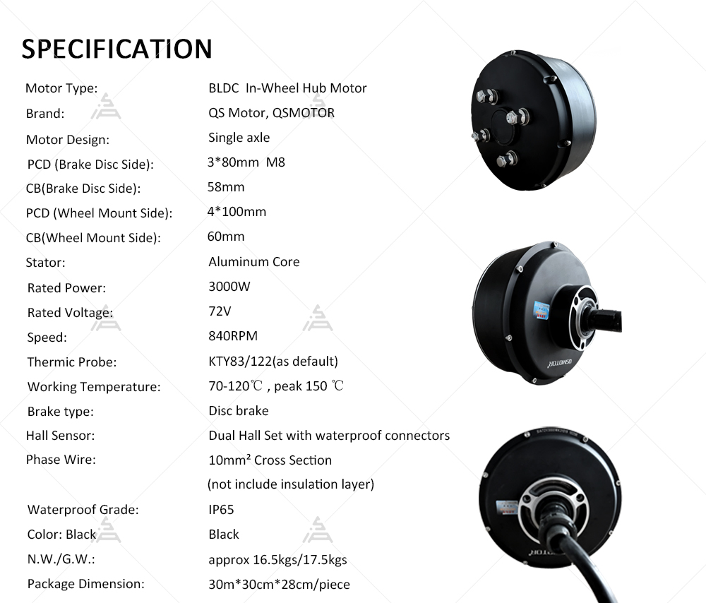 QSMOTOR 205 3000W V3 72V 80KPH - Electric Motorcycle Conversion Kit 72V ulasan dan harga