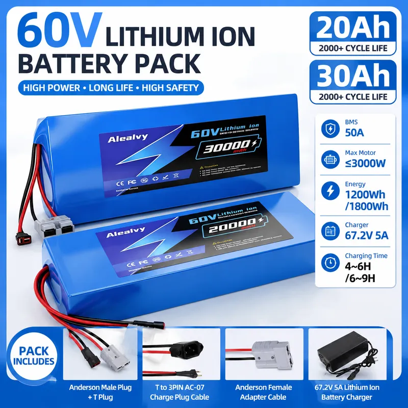 Aleaivy 60V 20AH 30AH 21700 Li - 60V 30Ah Electric Scooter Battery ulasan dan harga